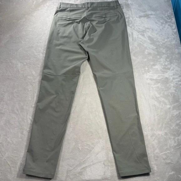 Lululemon ABC Pants Men Sz 34 Slim Fit Green Commission Warpstreme Chino LM5AF3S - Picture 4 of 11